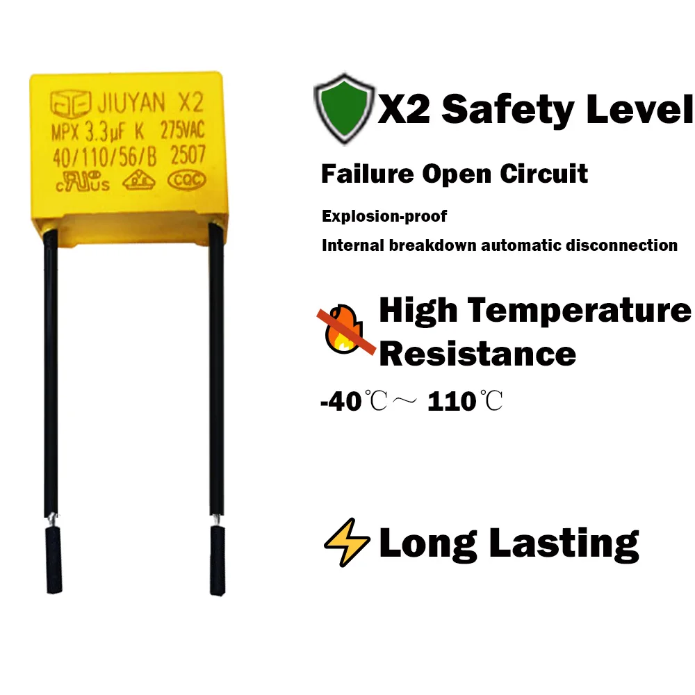 X2 Capacitor 275vac security capacitor for residual light led anti-flicker smart switch 3.3uf 2.2uF 4.5uF 4.7uF 1.5uF 0.47uF