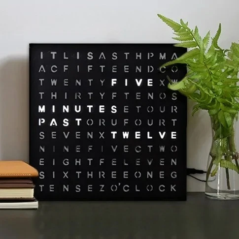 

LED Alphabet Desk Clock Reading Time Timer Ambient Light Modern Decor for Home Office Study