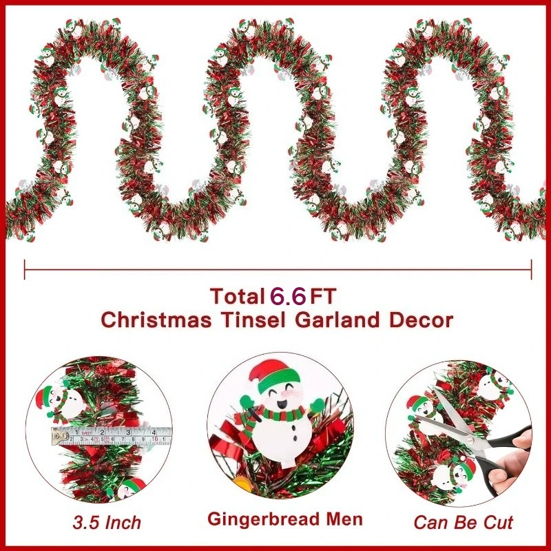 2M Garland Natal Merah Hijau d - Tinsel Garland Decoration ulasan dan harga