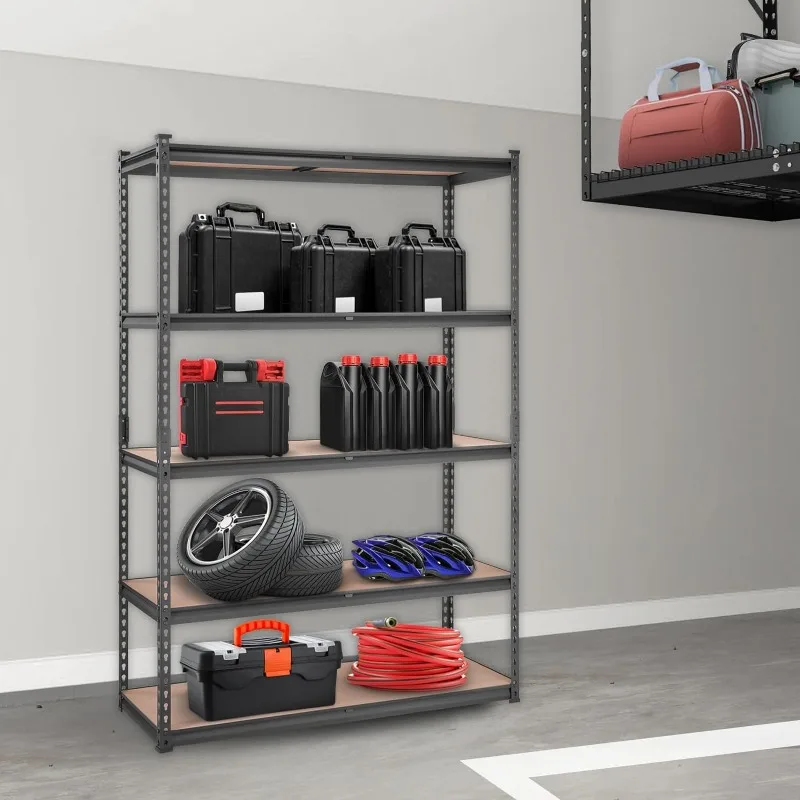 Storage Shelving Unit, 5-Tier Adjustable, 2000 lbs Capacity, Heavy Duty Garage Shelves Metal Organizer Utility,48 Lx18 Wx72 H