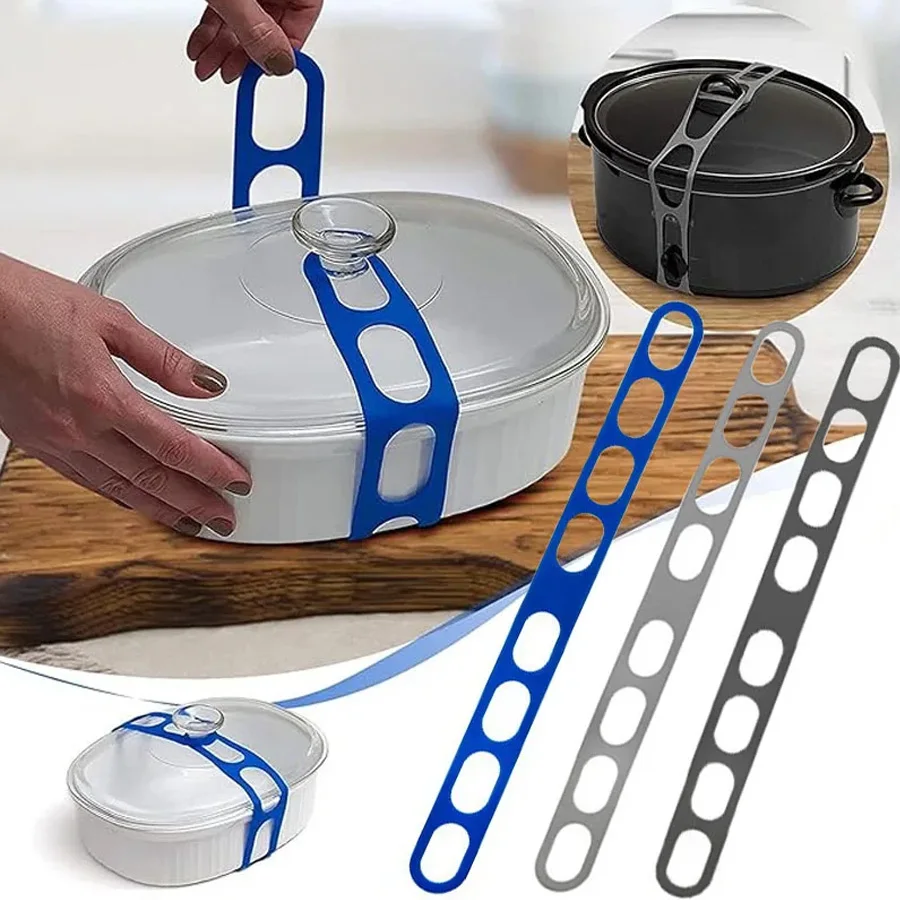 54cm Wiederverwendbarer Deckelriemen Silikon-Elastikband Universeller Topfdeckelhalter für Lunchbox Elastikband Outdoor-Geschirr-Zubehör