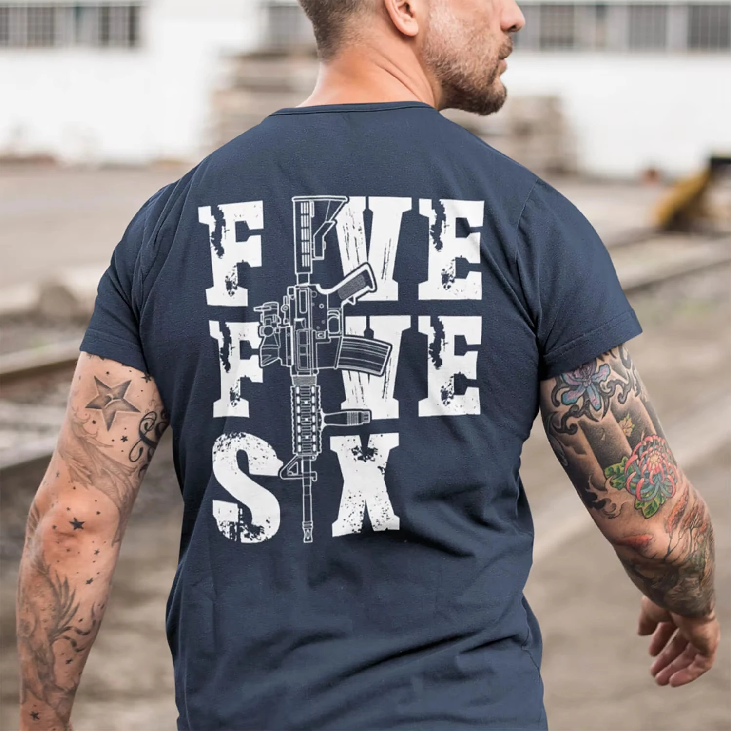 Camiseta masculina Five Five Six 5.56 AR-15, 100% algodão, gola redonda, verão, manga curta, casual, tamanho S-3XL