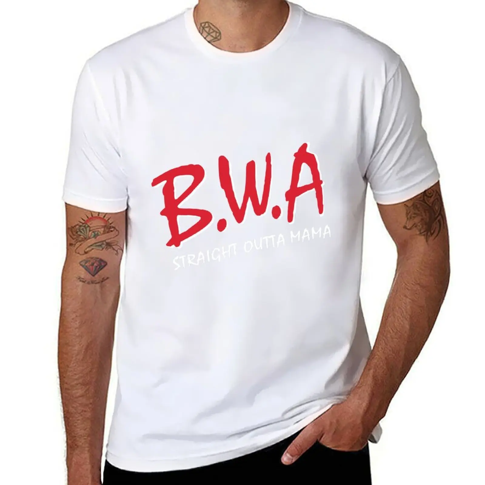 Outta Mama Bwa, Attitude Babies With Straight T-Shirt Sports Basic Short Sleeve T-Shirt-image