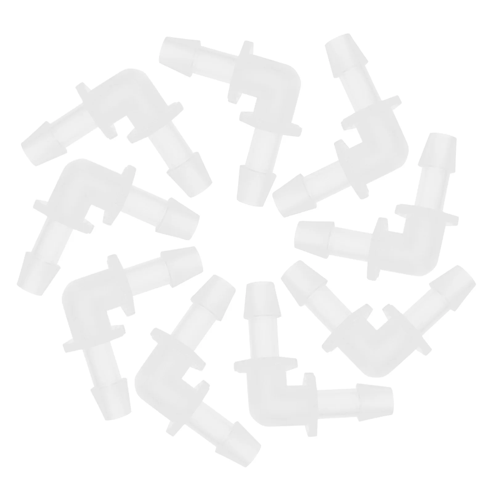 

10pcs 90 Degree Pp Elbows Right Angle Connectors Barbed Fittings For Tubing Hose Adapters L Shaped Joint Garden