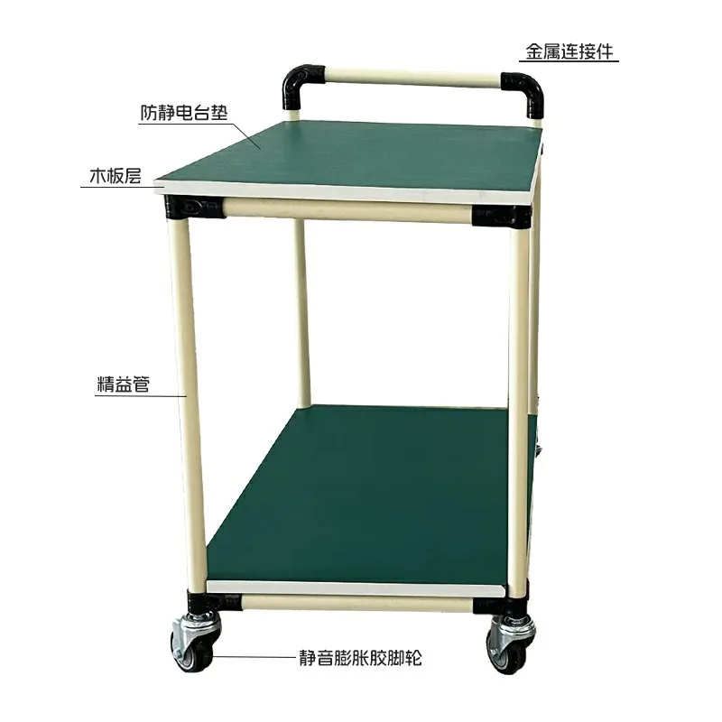 Anti-static lean tube trolley factory material turnover truck multi-layer ultra-quiet wheel mobile tool cart