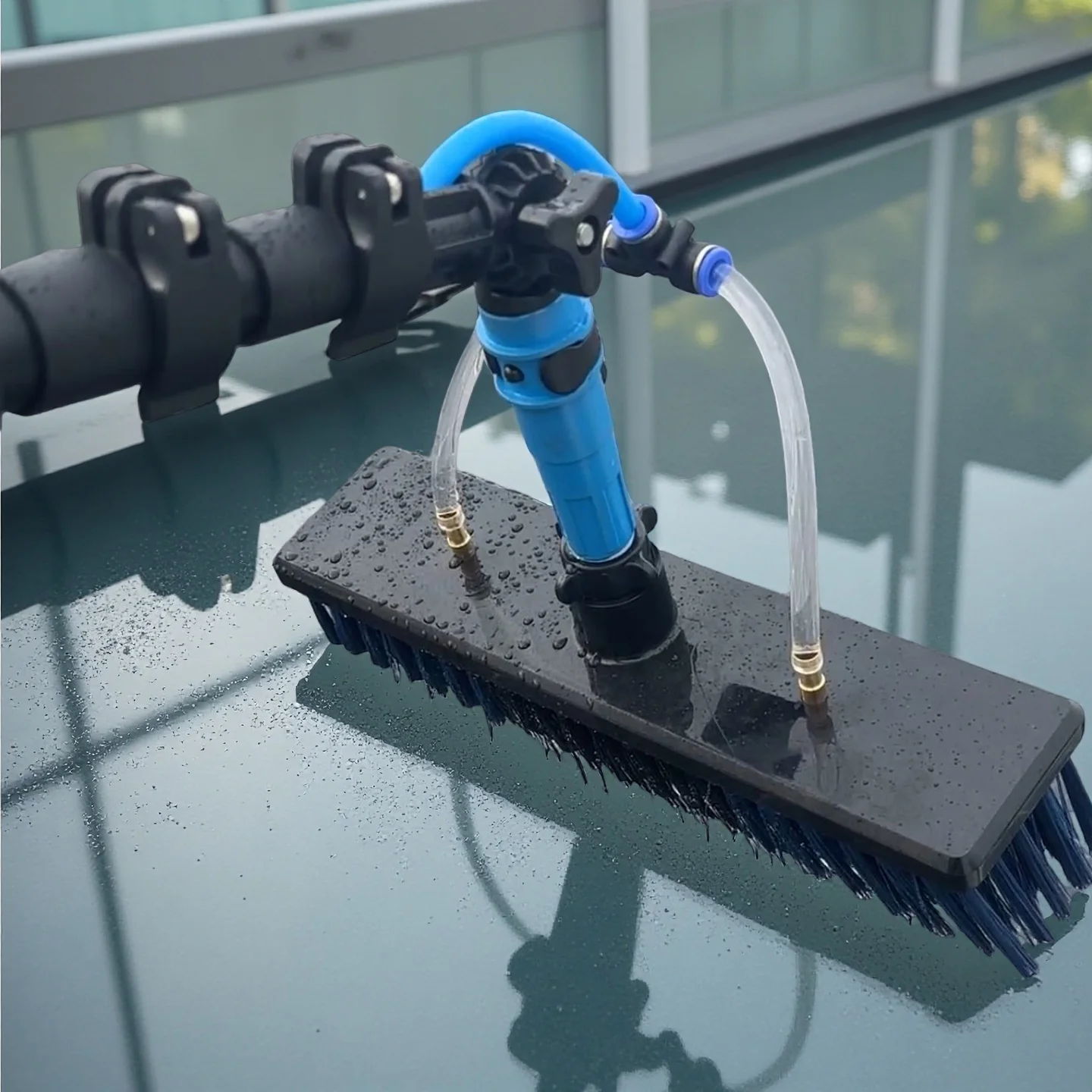 Update 4.6m Durable Aluminum Telescopic Rod Eco-Friendly Solar Panel Cleaning Kit Household Brushes Cleaning Tool