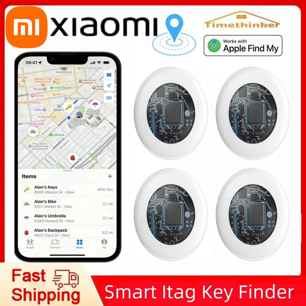 

Xiaomi Time Thinker Smart Bluetooth GPS трекер Airtag работает с Apple Find APP ITag анти-потерянный локатор Pet Finder Air Tags IOS