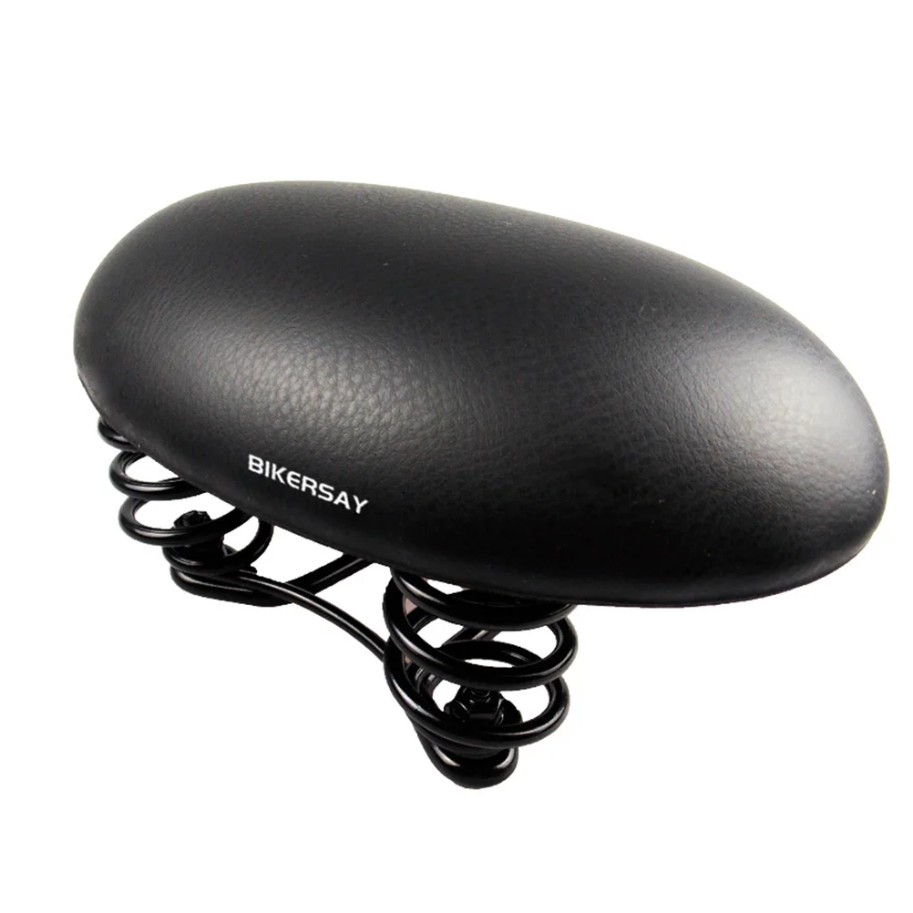 Universal Noseless Bike Saddle Shock Absorbant Seat Cushion No-Nose Design High Elastic Springs Black Noseless Bike Saddle