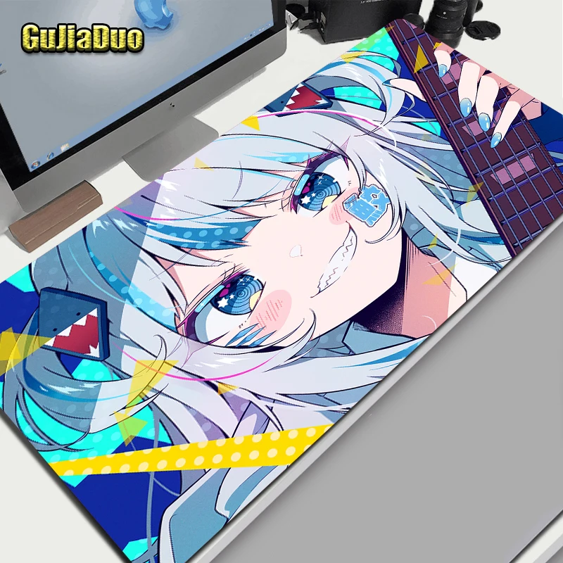 

Gawr Gura Cartoon Anime Mouse Pad Computer Table Desk Mat for Gamer PC Speed Waterproof Mange Mousepad Gaming Accessories Kawaii