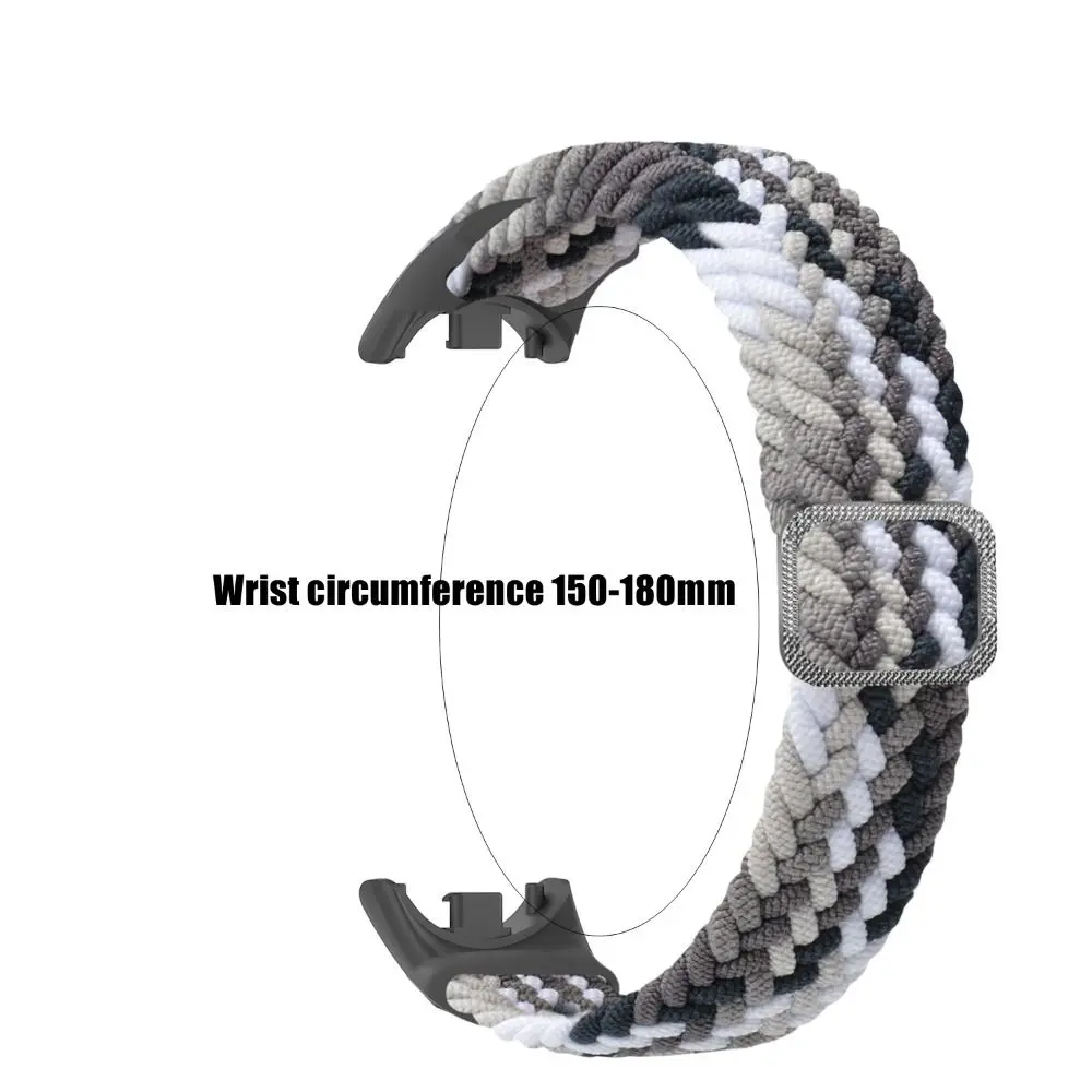 Bracelet de montre tissé en nylon réglable pour Xiaomi Band 8, sangle ultra mince, structure marketen métal confortable