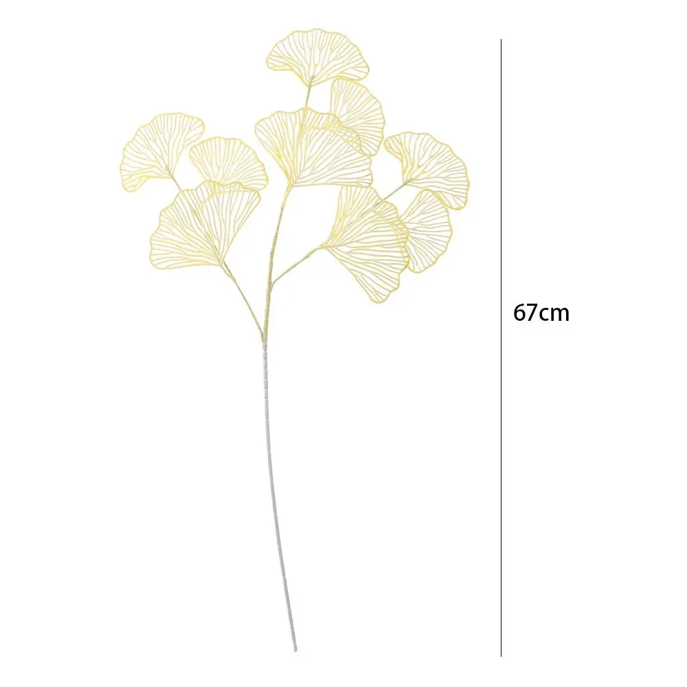 1Pcs 3-pronged Fake Ginkgo Leaf Artificial Simulation Fan Leaf Wedding Fake Flowers Home Decoration Party Supplies