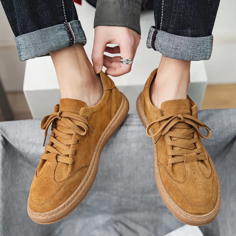 2023 New Brand Men Suede Loafers Shoes Genuine Leather For Men Casual Shoes High Quality Suede Moccasins Zapatos De Hombre