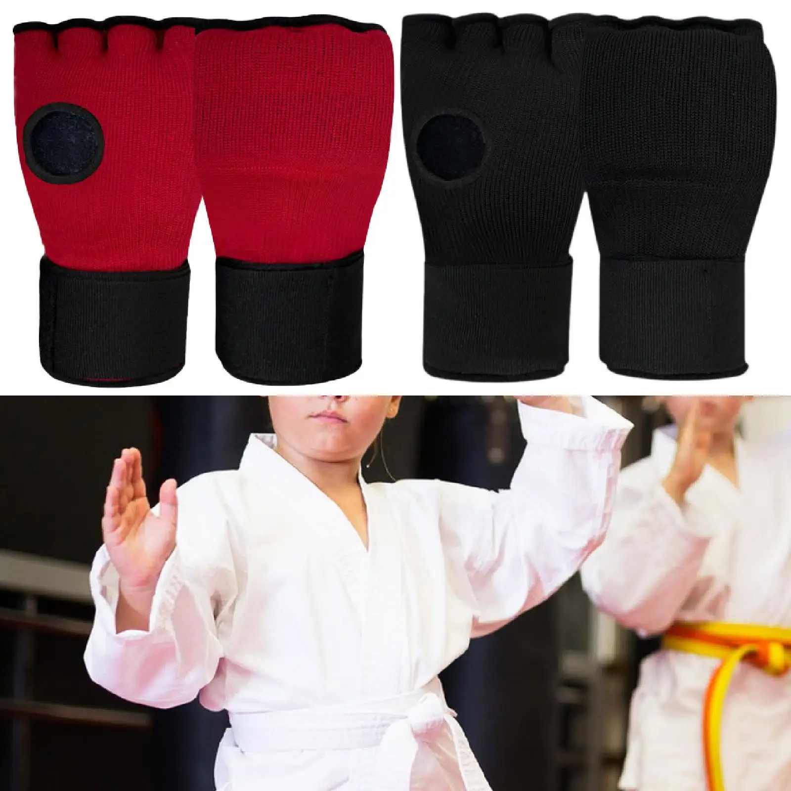

Gel Boxing Hand Wraps Kids Boxing Inner Gloves Elastic Padded Gear Half Finger
