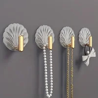 4Pcs Decorative Wall Self Adhesive Hooks, Adhesive Wall Hooks for Hanging Heavy Duty, Over The Door Hooks Key Holder for Wall