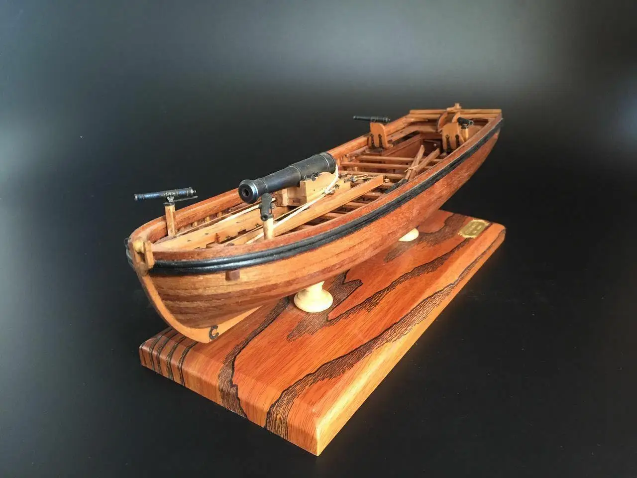 

Full Ribs Armed Cannon Boat Scale 1/36 14" Wood Ship Model Kit Shicheng