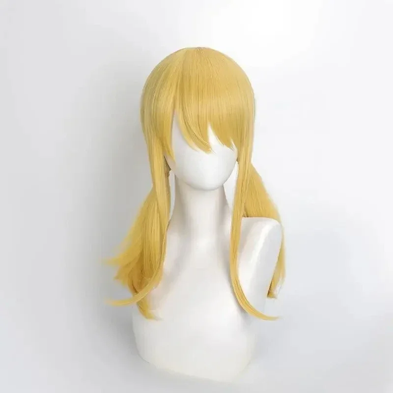 Anime Lucy Cosplay Perücke Integrierte doppelt geflochtene Frisur Goldgelbe Fairy Tail Perücke für Halloween Karneval Comic Ausstellung