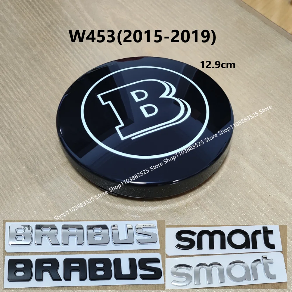 Front Grill Emblem Abzeichen Hinten Stamm Abzeichen Aufkleber B logo Für BRABUS Smart W453 2015-2019 Ändern Zubehör