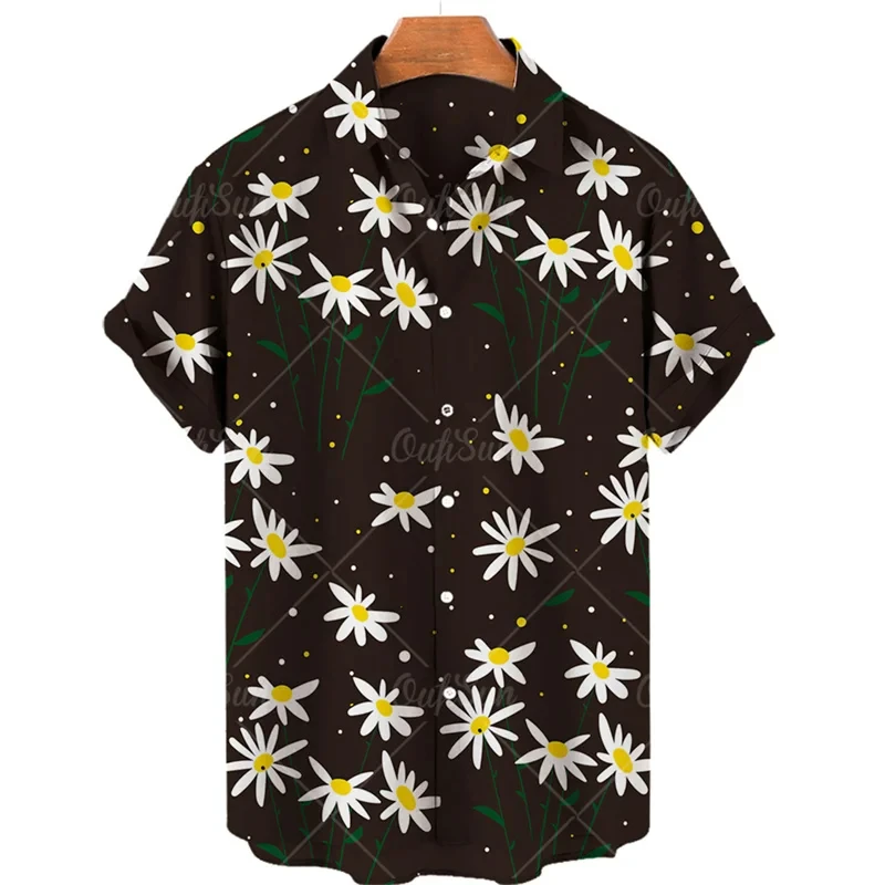 Floral Hawaiian 3D Printed Shirt Men/Women Casual Fashion Short Sleeves Shirts Button Lapel Streetwear Oversized Unisex Clothing