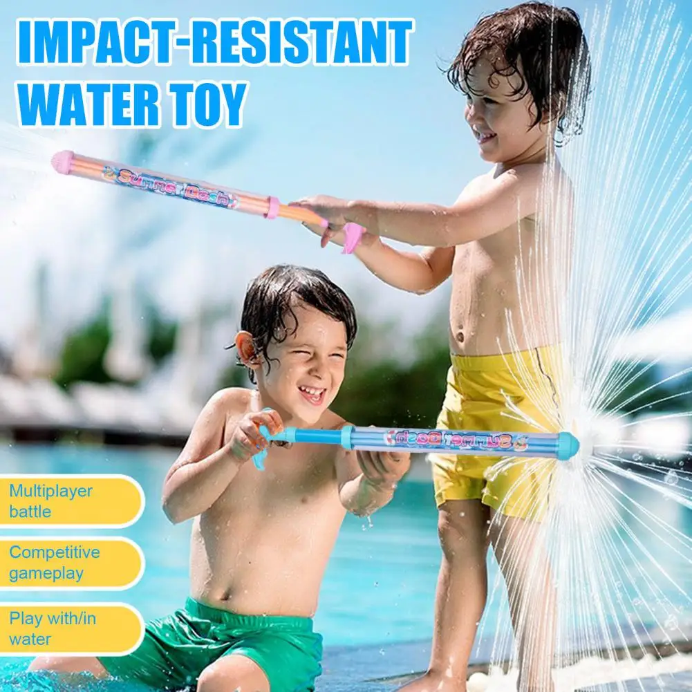 Pulling Tube Design Water Squirter High Pressure Water Shooter Toy for Kids with Sparklers Effect Beach Pool Party for Boys