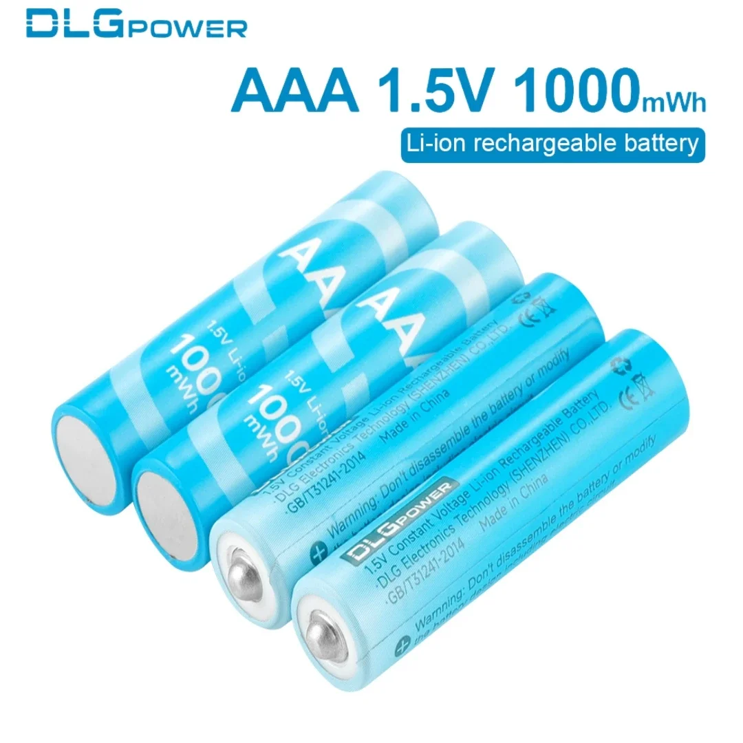 

DLGpower 1.5V 1000mWh aaa Li-ion Rechargeable Battery For Dancing Blanket Remote Control Wireless Keyboard Shaving Razor