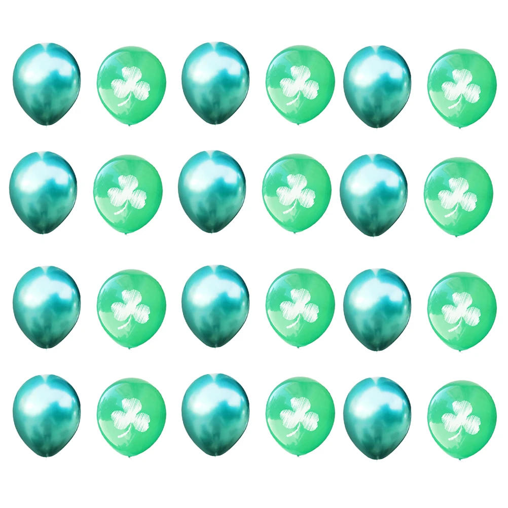 

1 Set of 63PCS 12 Inches Patrick Day Balloons Kit Clover Printed Balloons Set Balloons Decor Kit Delicate Seq