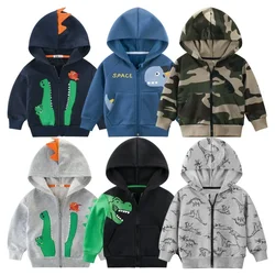 Sonbahar kış yeni kamuflaj Hoodies erkekler ve kızlar için moda uzun kollu fermuar kapşonlu ceketler mont çocuk çocuk dış giyim