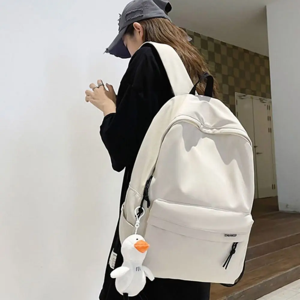 대용량 배낭 캐주얼 룩 펜던트 학생용 책가방 방수 다중 포켓 십대용 나일론 책가방