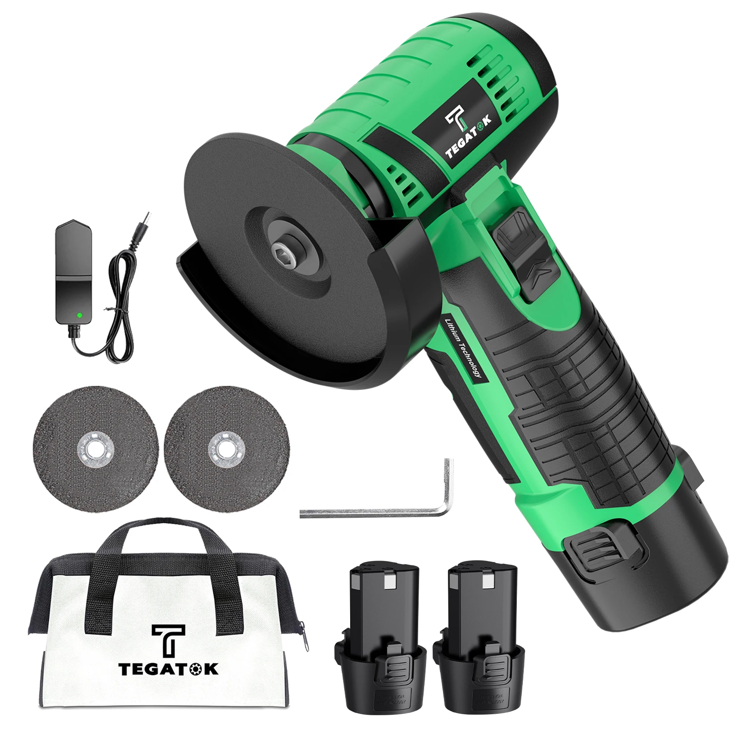 

19500RPM Electric Angle Grinder Polishing Tool Cordless Portable Mini Cutting Machine 12V Rechargeable Battery