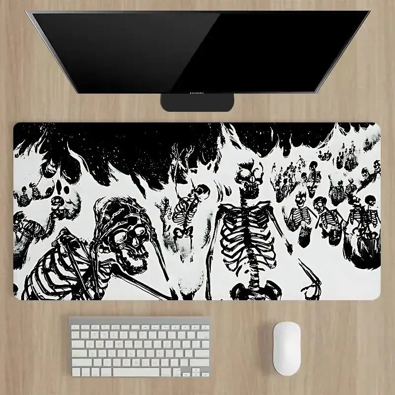 Black and White Horror Skull Mouse Pad Design Rubber Material Non-slip Bottom Is Very Suitable for Gaming or Office Use Mousepad