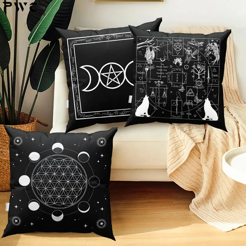 

45X45CM New Wheel of the Zodiac Astrology Chart Cushion Case Pillowcase Home Sofa Office Cushion Pillow Cushion Cover Wholesale