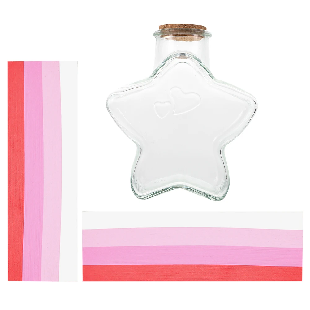

Wishing Bottle Decoration Star Jar Red Gradient Birthday Gift Girl Room DIY Craft Storage Glass Container