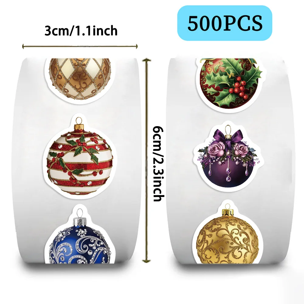 

500pcs/Roll Cartoon Christmas Bells Sealing Sticker DIY PVC Laptop Decals Decoration Stiker Reward Gift Toys