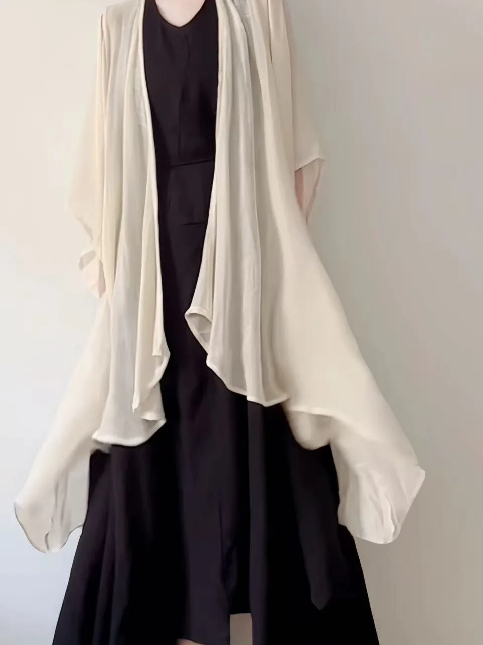 Coupe ample Protection solaire Cardigan ouvert Batwing Sve mince ourlet irrégulier couvrir vêtements d'extérieur été trajet Sle irt