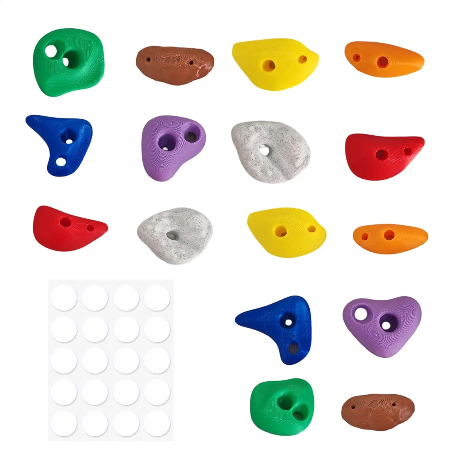 16Pcs Hamster Climbing Wall Toys Colorful Rock Climbing Holds with Adhesive Small Animal Cage Accessories for Ferret Small ﻿