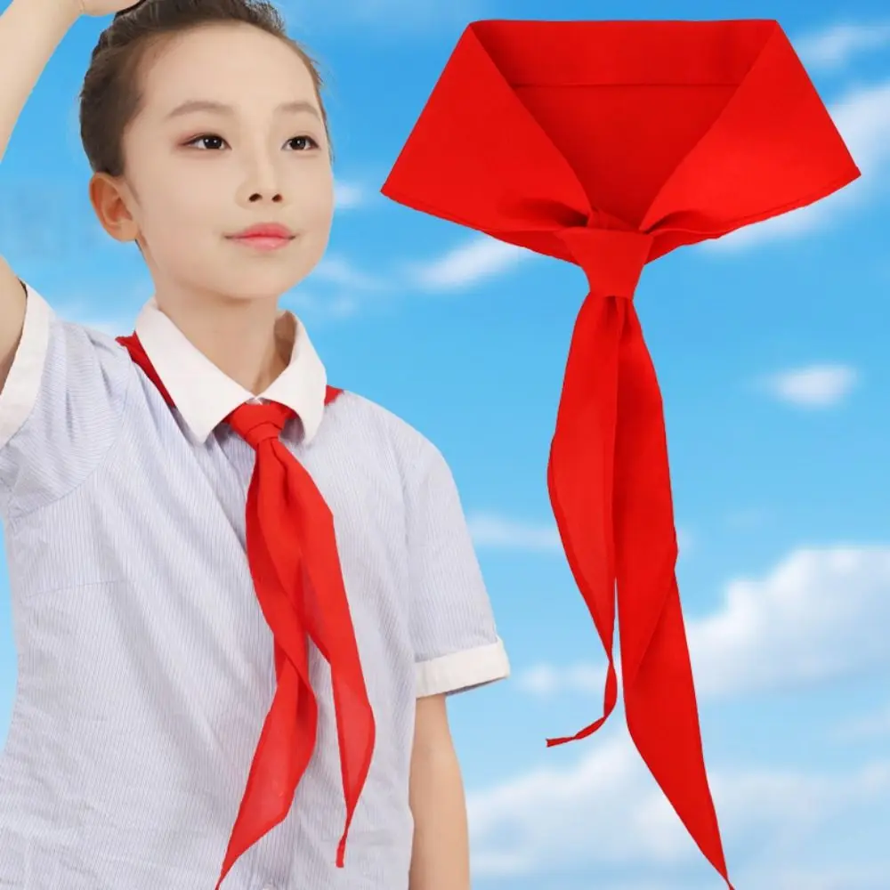Classic 120cm Triangle Towel Scarf China Style Gifts Red Scarf Cotton Neckerchief School Supplies
