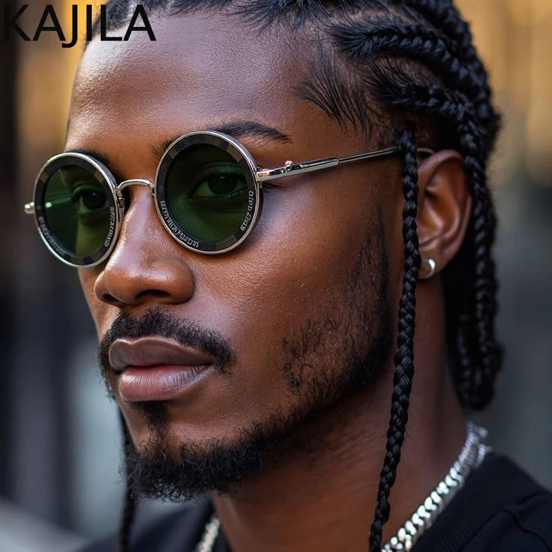 Kleine Rahmen Runde Steampunk Sonnenbrille Männer 2026 Luxus Marke Retro Punk Sonnenbrille Für Männliche Klassische Fahren Brillen UV400 – Detail 1