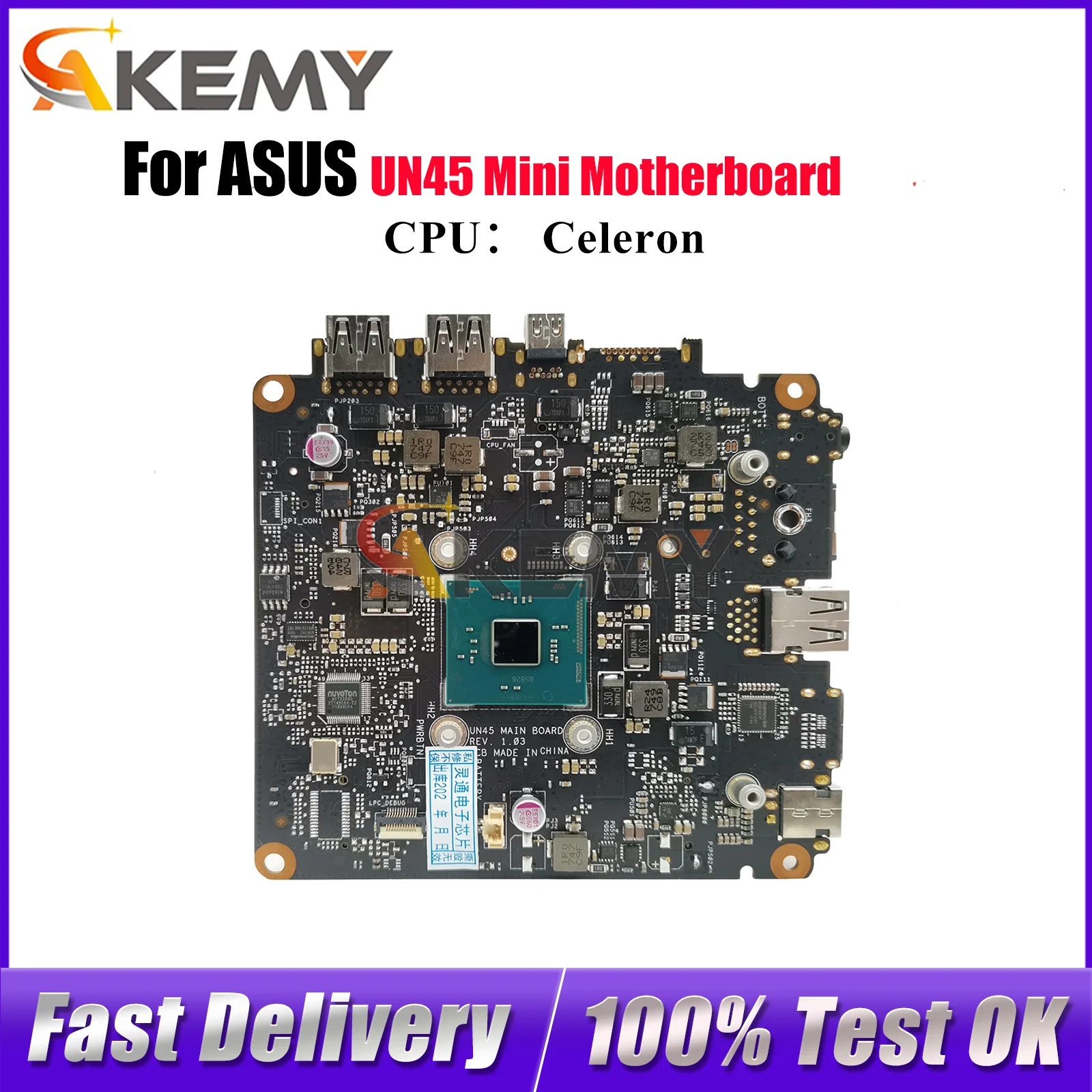 

UN45 Laptop Motherboard For ASUS VivoMini UN45 Notebook Mainboard With Celeron CPU 100% tests OK fast shipping High quality