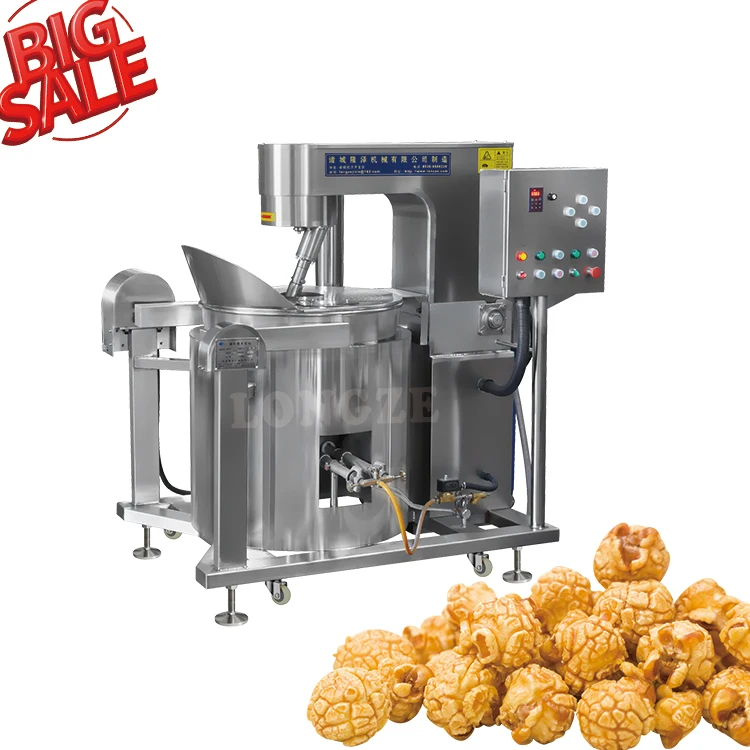 Automatic Gas Type American Style Caramel Popcorn Machine Different Flavors Popcorn Making Machine