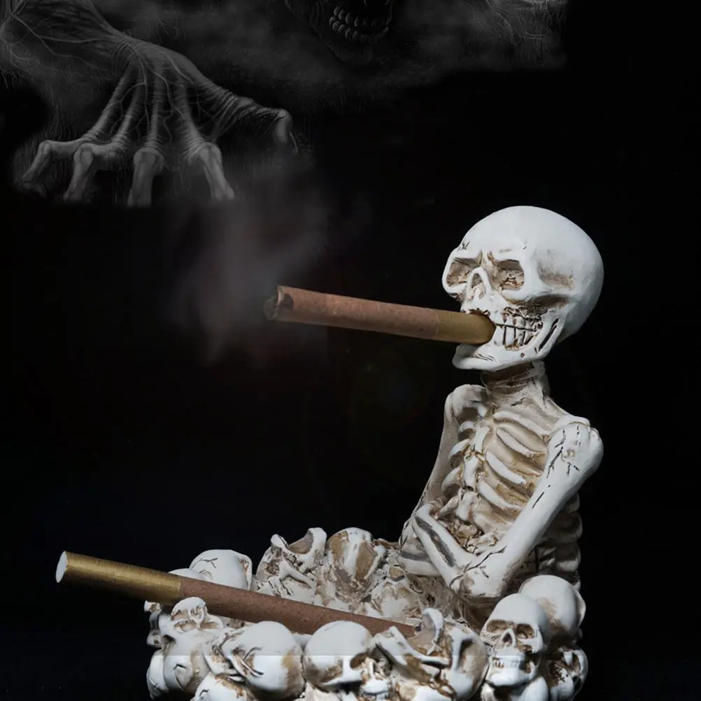 

Resin Skull Ashtray Vintage Home Decor Office Desk Smoking Accessory Ideal Bar Hotel Living Room Ash Holder Cigarette