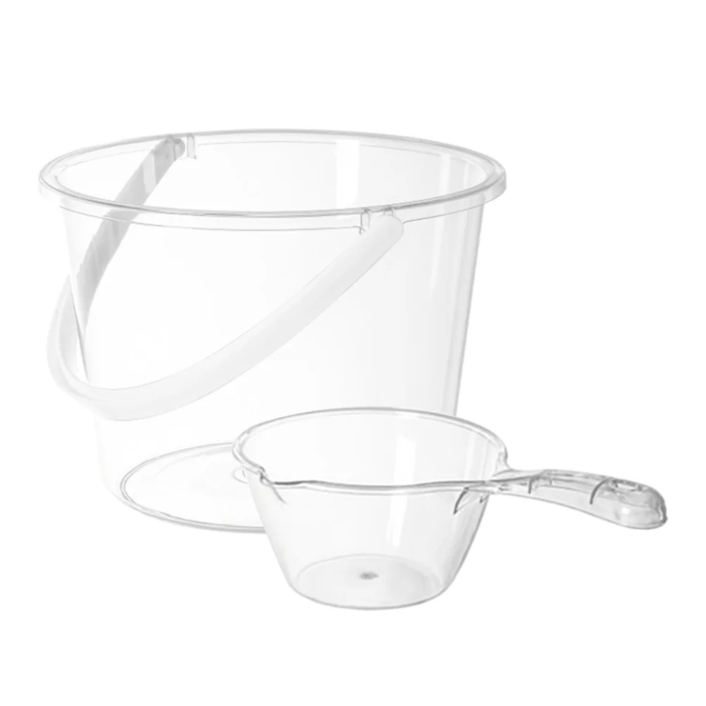 Bath Bucket with Lid Cleaning Buckets for Household Face Washing Basin Transparent Plastic Ice