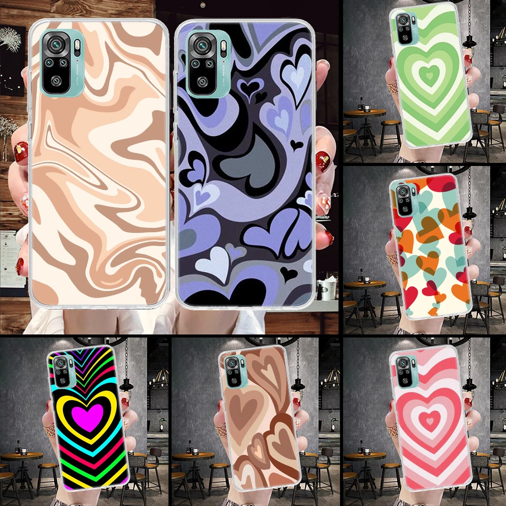 Purple Heart Swirl Soft Phone Case For Xiaomi Redmi 9A 9C 9T 10A 10C 10 9 Prime 10X 8A 8 7A 7 6A 6 Pro K40 K20 K30 Cover Funda