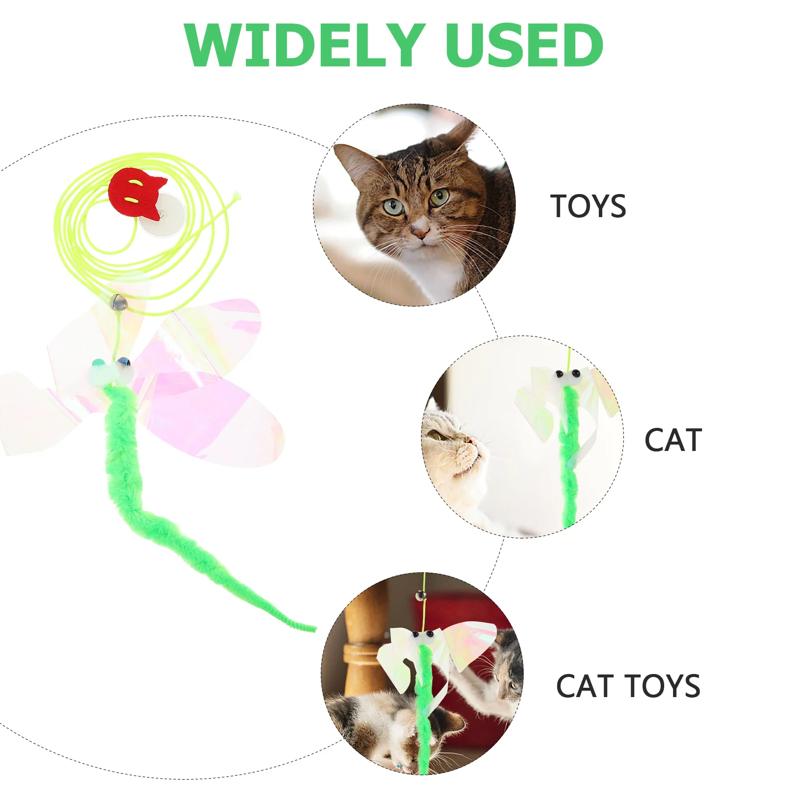 Cat Toys Teaser Plush Flapping Funny Portable Teasing Indoor Elastic Rope Kitten