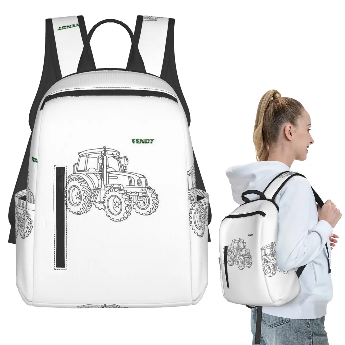 Fendt Tractor  Backpack Student BookBag Boys Girls School Bag Computer Shoulder Bags Men Women