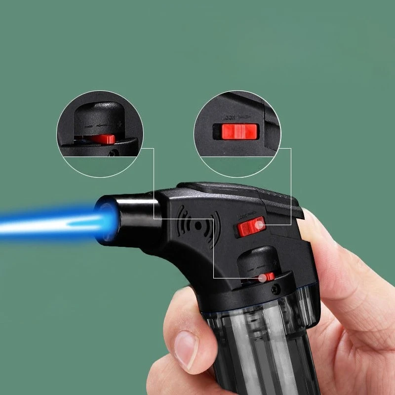 4 عبوات من ولاعة مسدس رش بدرجة حرارة عالية، ولاعة سيجار لهب زرقاء مقاومة للرياح، ولاعات الخبز والشواء أداة إنقاذ خارجية #5