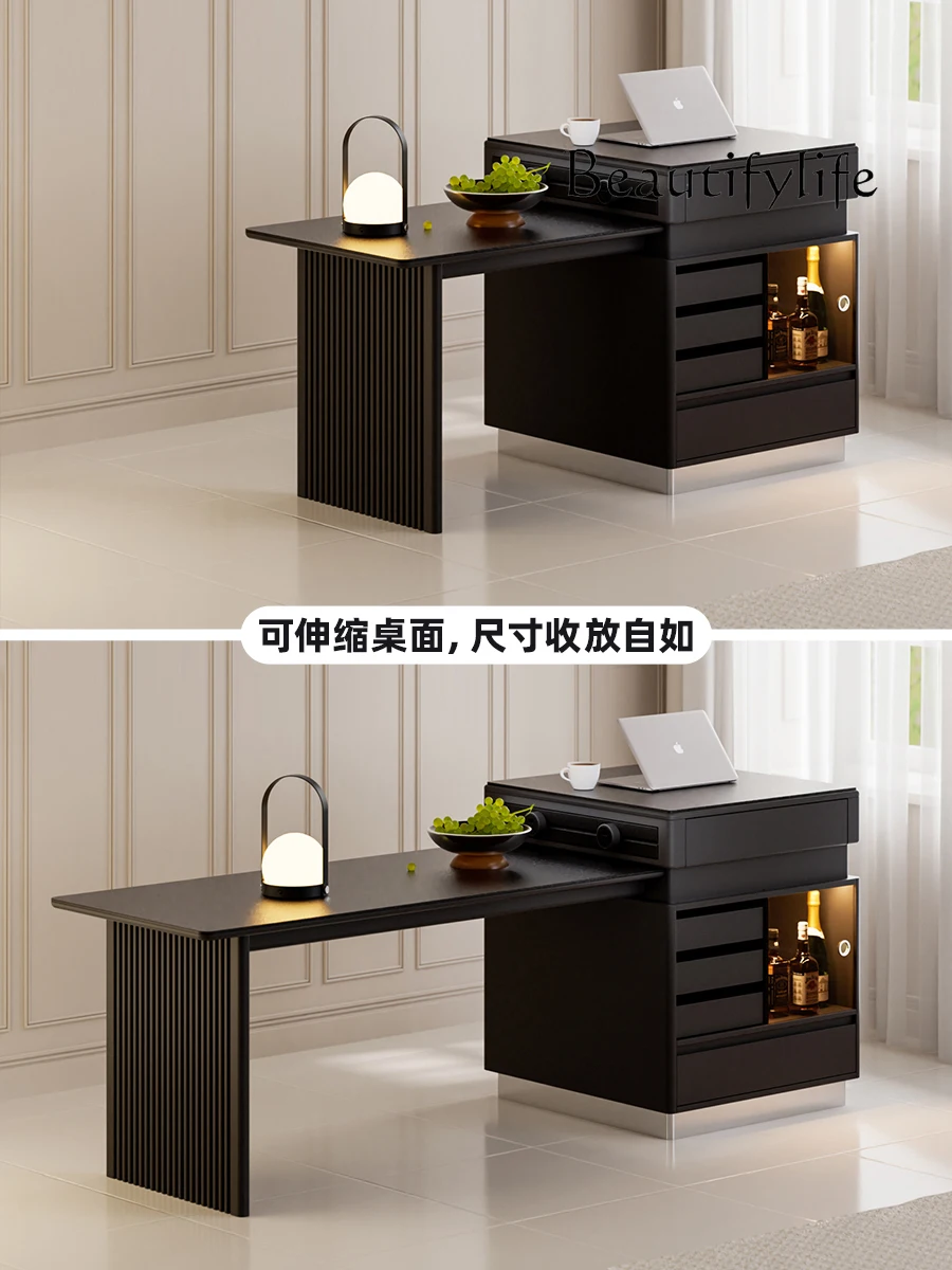 

Muebles para hogar Nordic Light Роскошный выдвижной каменный обеденный стол Современный минималистичный домашний многофункциональный небольшой квартирный стол