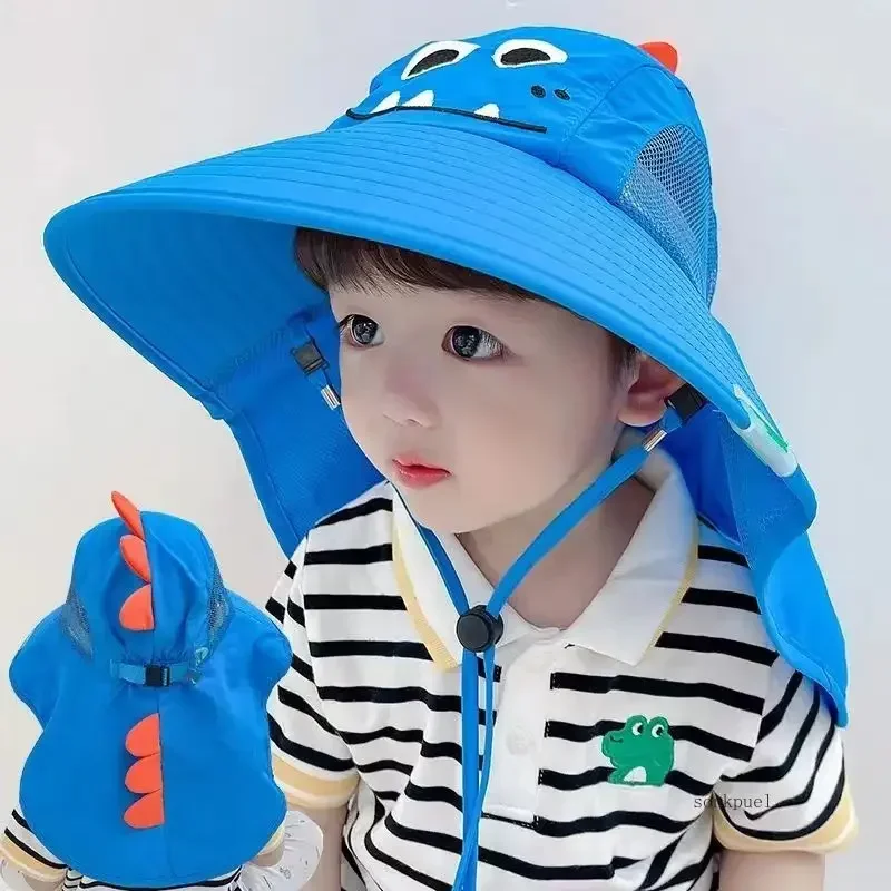 Kids Boy Girl Travel Flap Cap for ChildrenChildren Sun Hat Summer Kids Outdoor Neck Ear Cover Anti UV Protection Beach Caps