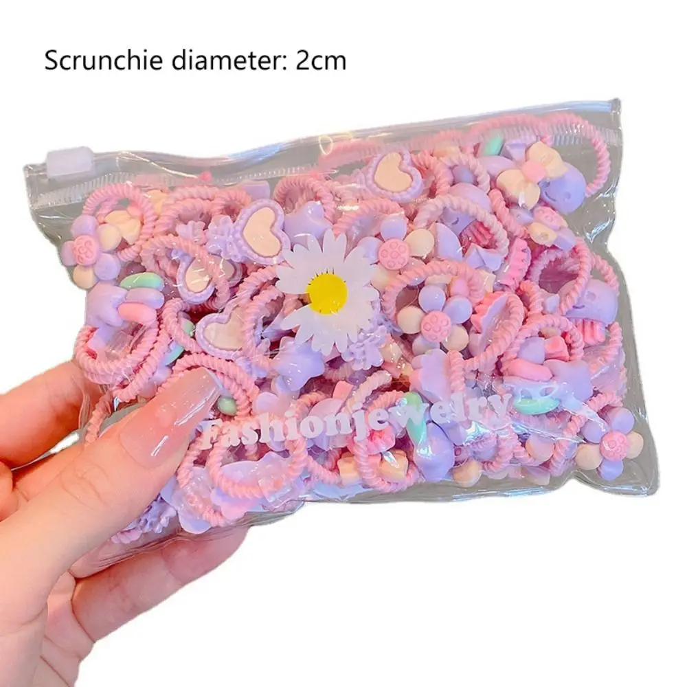 20 Stks/set Kawaii Kinder Elastiekjes Haaraccessoires Elastische Baby Haar Touw Scrunchie Haarbanden Paardenstaart Houder Meisjes