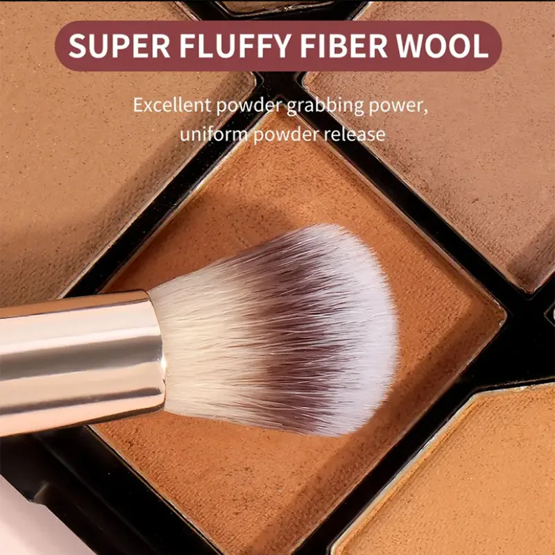 파우더 브러쉬, 블러쉬 브러쉬, 컨실러 브러쉬 및 기타 전문 메이크업 도구를 포함한 5피스 양면 메이크업 브러쉬 세트입니다.