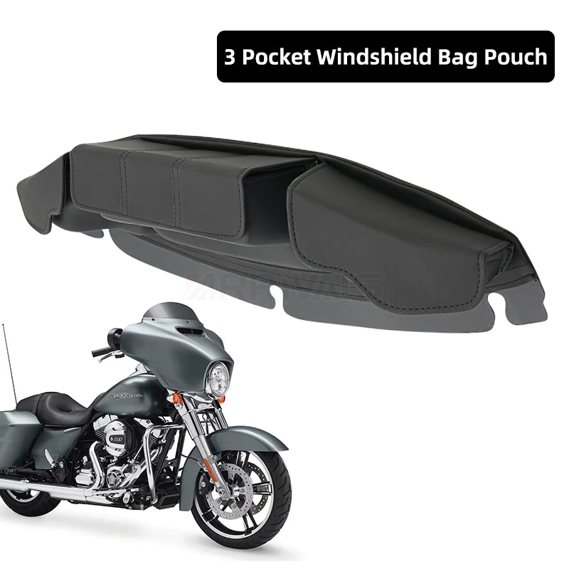 Motorrad-Windschutzscheibentasche, 3 Taschen, Batwing-Verkleidungstasche für Harley Electra Glide Street Glide Ultra Limited Tri Glide ab 2014