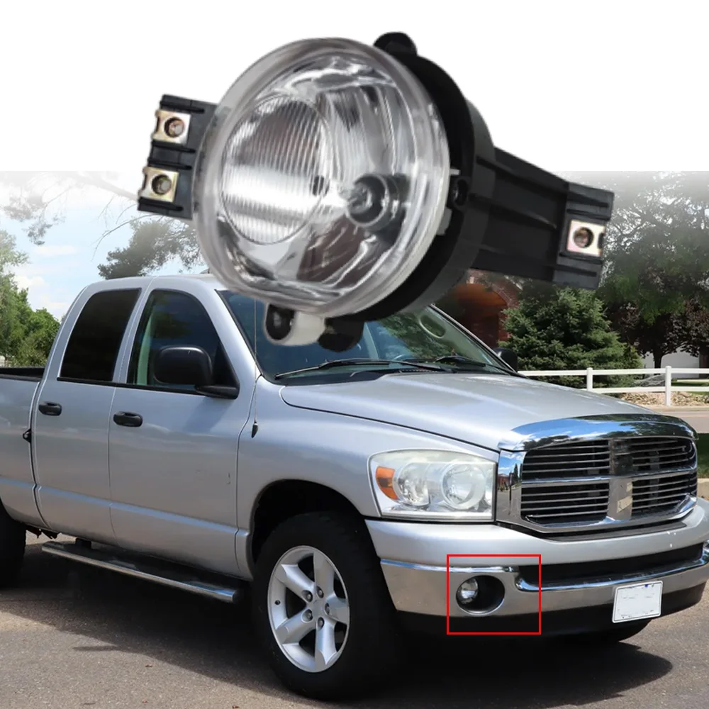

For Dodge Ram 1500 2002-2008 Dodge Ram 2500/3500 Car Left Right Front Bumper Driving Fog Lights 55077475AE 55077474AE